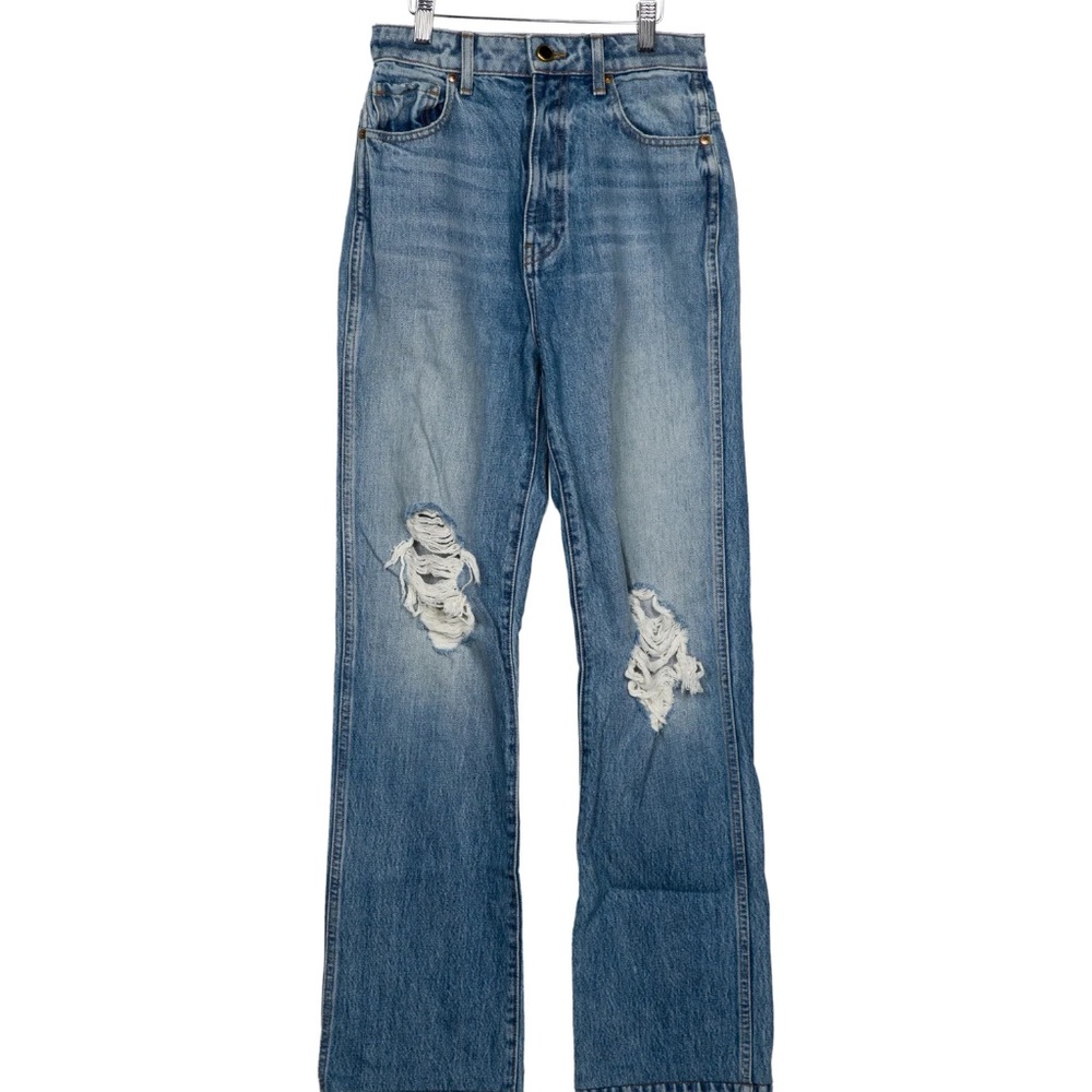 Khaite High-Rise Straight Leg Jeans
